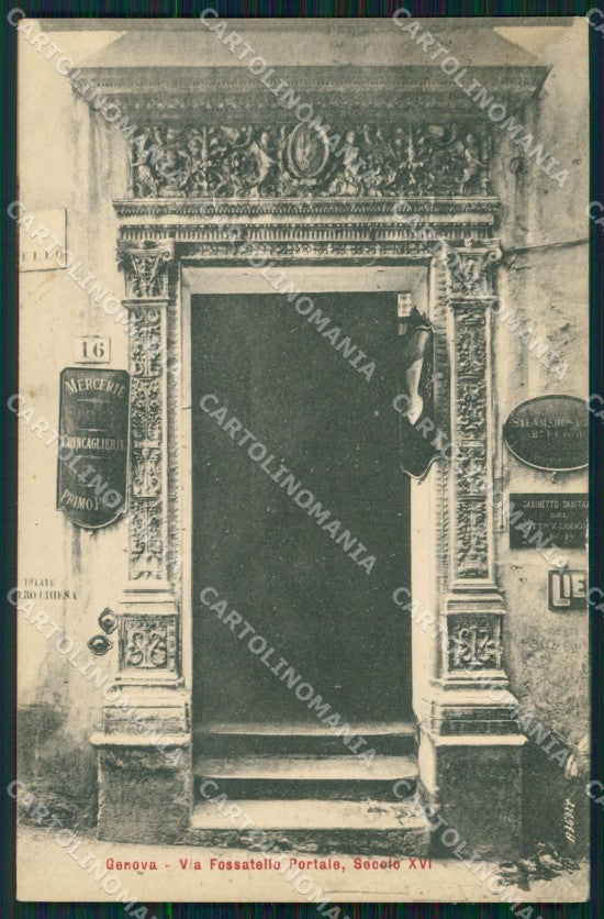 Genova Città Via Fossatello Portale cartolina WX3219 – fronte