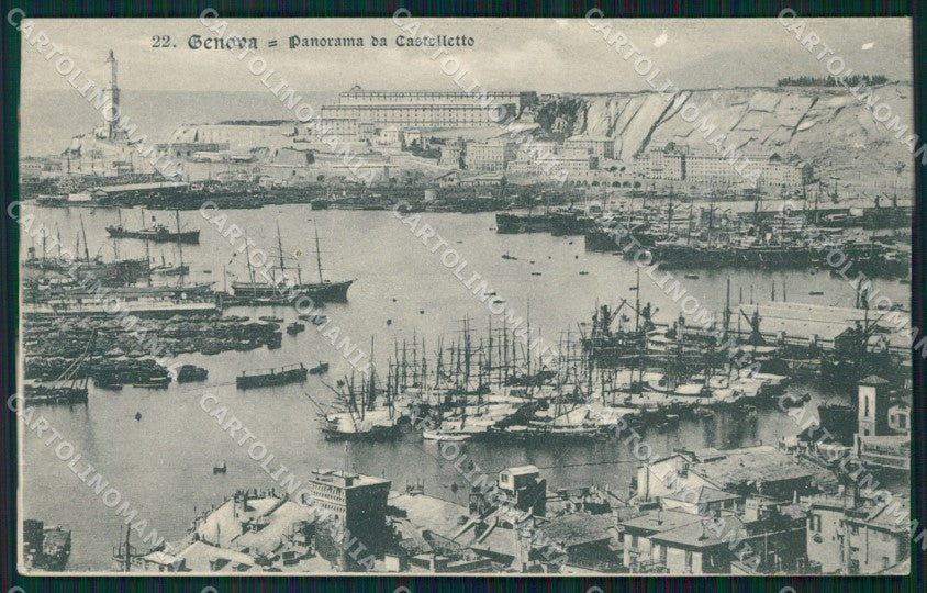 Genova Città Panorama da Castelletto Navi FORO cartolina WX3228 – fronte
