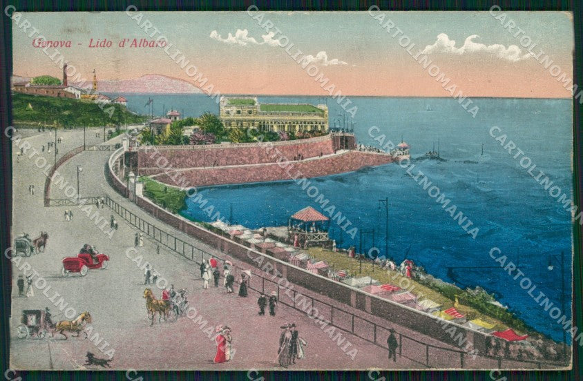 Genova Città Lido d'Albaro PIEGA cartolina WX3230 – fronte