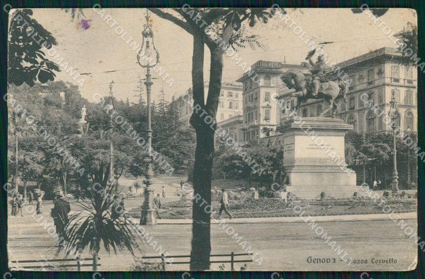 Genova Città Piazza Corvetto PIEGHE cartolina WX3235 – fronte