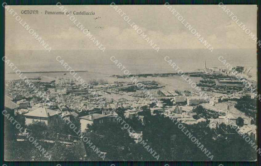 Genova Città Panorama dal Castellaccio cartolina WX3252 – fronte