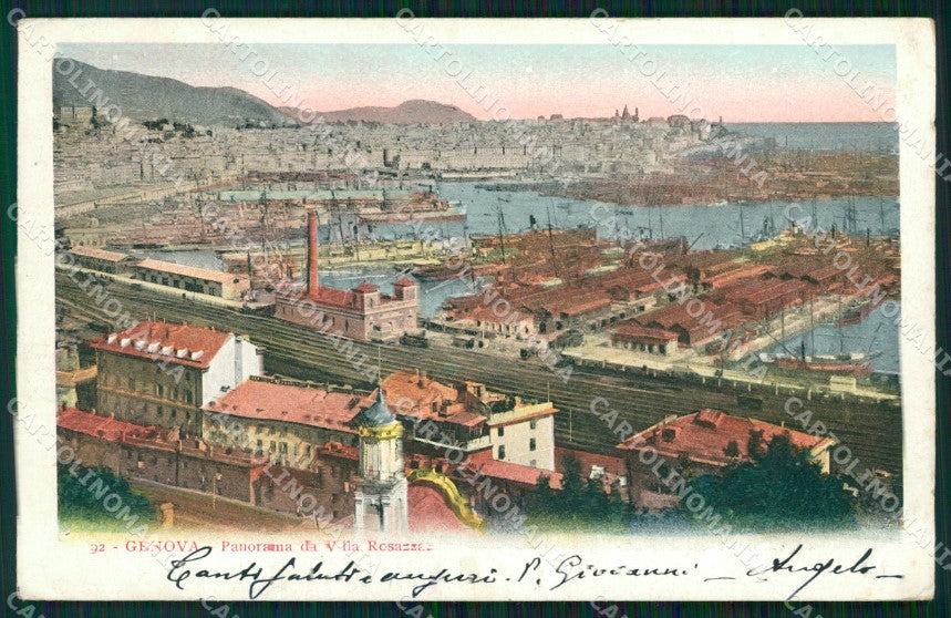 Genova Città Panorama da Villa Rosazza cartolina WX3260 – fronte