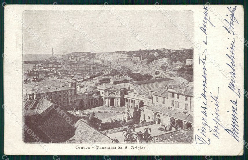 Genova Città Panorama da Santa Brigida cartolina WX3266 – fronte