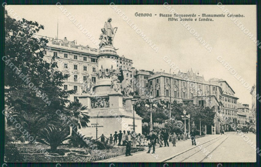 Genova Città Piazza Acquaverde cartolina WX3267 – fronte