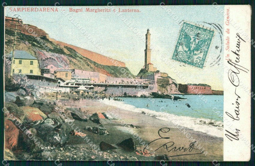 Genova Città Sampiedarena La Lanterna cartolina WX3268 – fronte