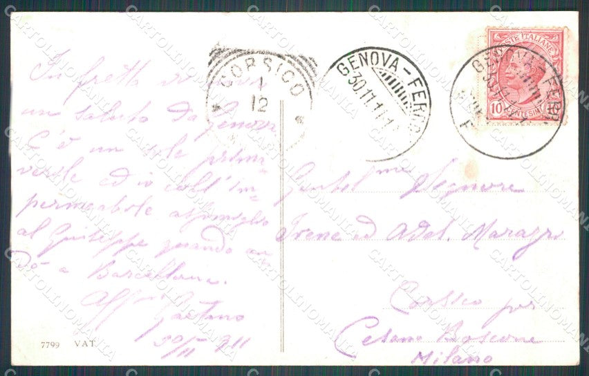 Genova Città Porto Barca cartolina WX3273 – retro
