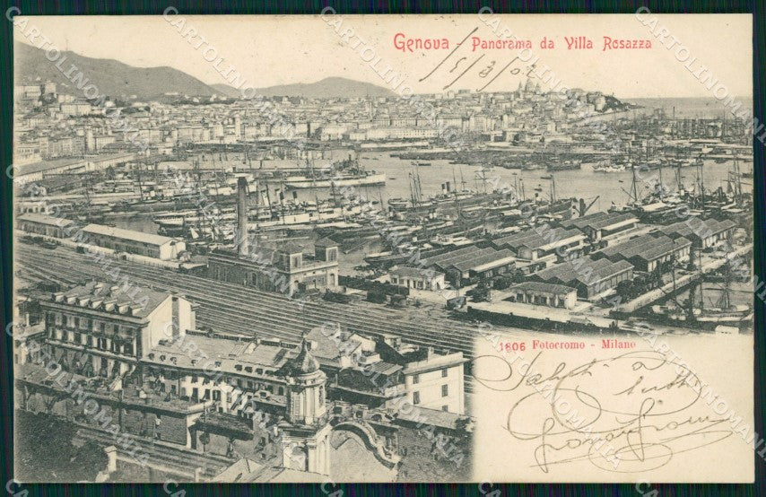 Genova Città Panorama da Villa Rosazza cartolina WX3275 – fronte