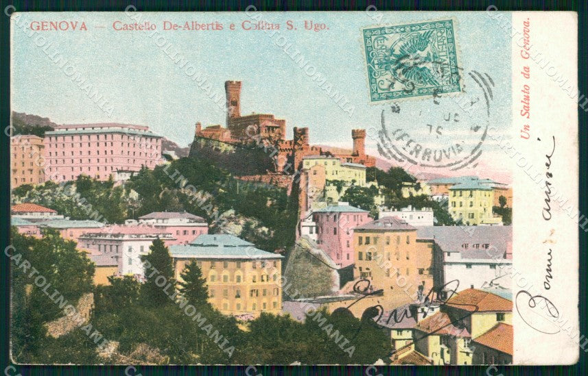 Genova Città Castello de Albertis Collina San Ugo PIEGHINA cartolina WX3277 – fronte