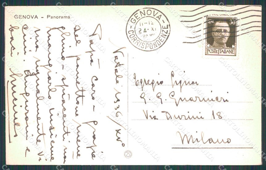 Genova Città cartolina WX3286 – retro