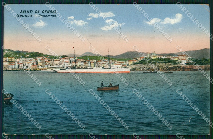 Genova Città Barca PIEGHINE cartolina WX3290 – fronte