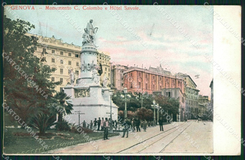 Genova Città Monumento Cristoforo Colombo cartolina WX3300 – fronte
