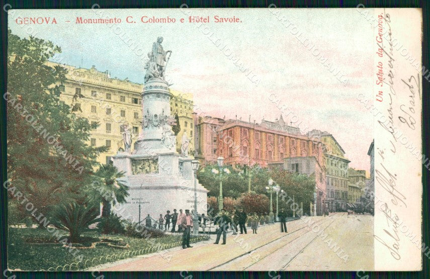 Genova Città Monumento Cristoforo Colombo cartolina WX3301 – fronte