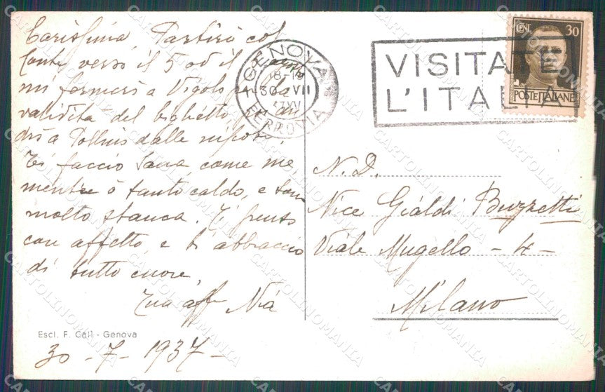Genova Città Piazza Giuseppe Verdi PIEGHINA cartolina WX3304 – retro