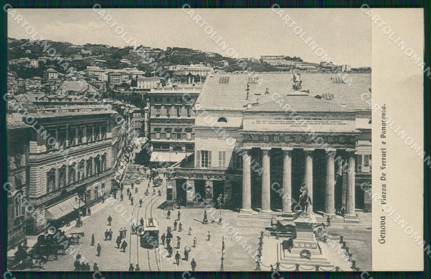 Genova Città Piazza De Ferrari Tram cartolina WX3314 – fronte