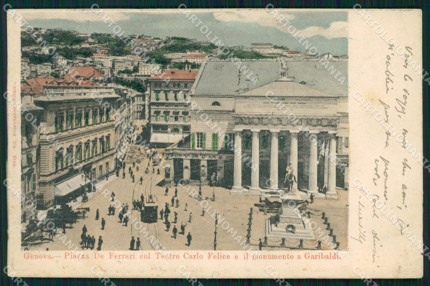 Genova Città Teatro Piazza De Ferrari Garibaldi cartolina WX3316 – fronte