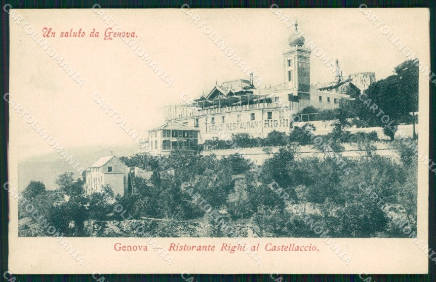 Genova Città Ristorante Righi al Castellaccio cartolina WX3317 – fronte