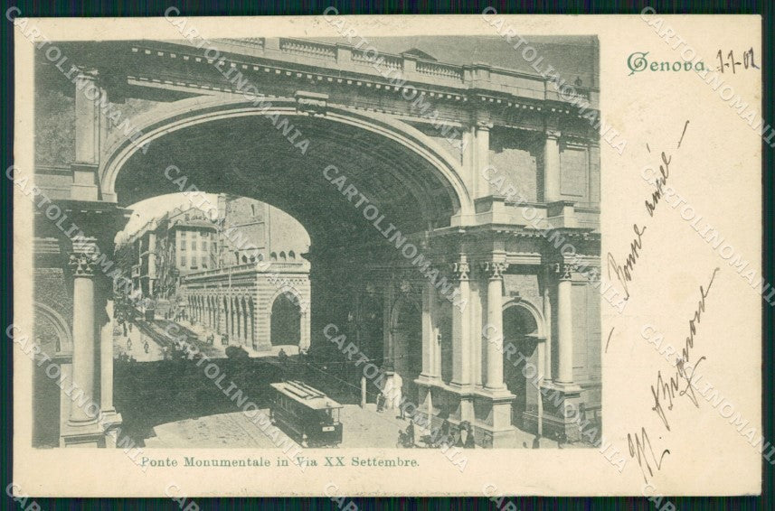 Genova Città Ponte Monumentale Tram cartolina WX3327 – fronte