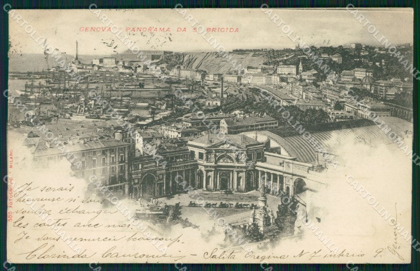 Genova Città Panorama da Santa Brigida cartolina WX3332 – fronte
