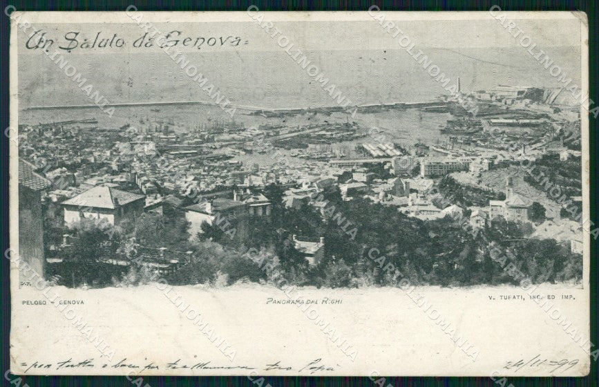 Genova Città Panorama dal Righi PIEGHINE cartolina WX3334 – fronte