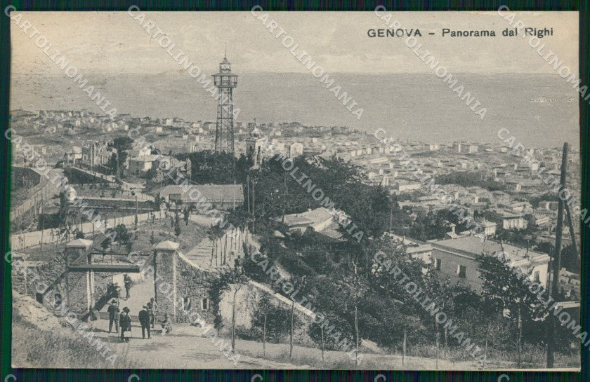 Genova Città Panorama dal Righi COLLA cartolina WX3336 – fronte