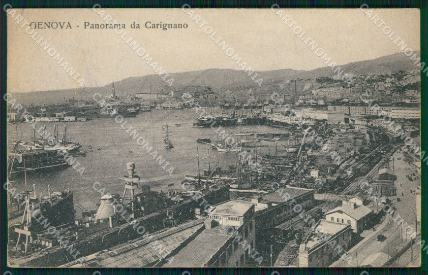 Genova Città Panorama da Carignano PIEGHINA cartolina WX3338 – fronte