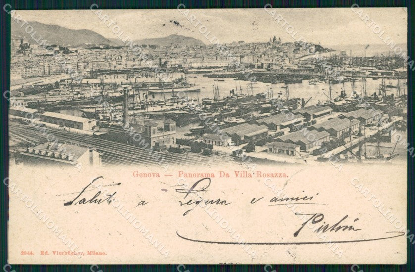 Genova Città Panorama da Villa Rosazza cartolina WX3342 – fronte