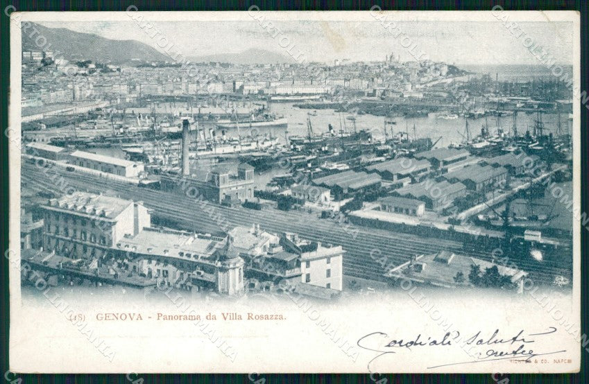 Genova Città Panorama da Villa Rosazza STRAPPINO cartolina WX3343 – fronte