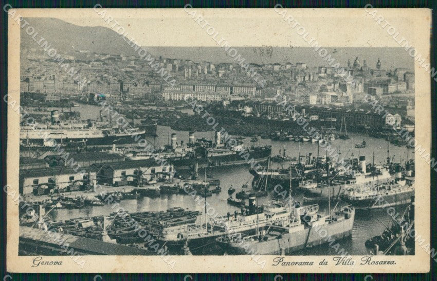 Genova Città Panorama da Villa Rosazza PIEGATA cartolina WX3345 – fronte