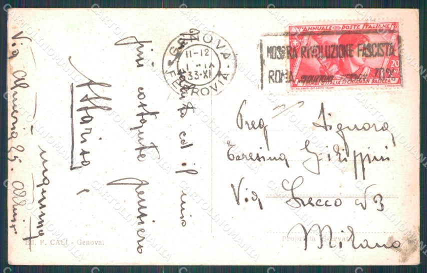Genova Città Panorama da Villa Rosazza PIEGATA cartolina WX3345 – retro