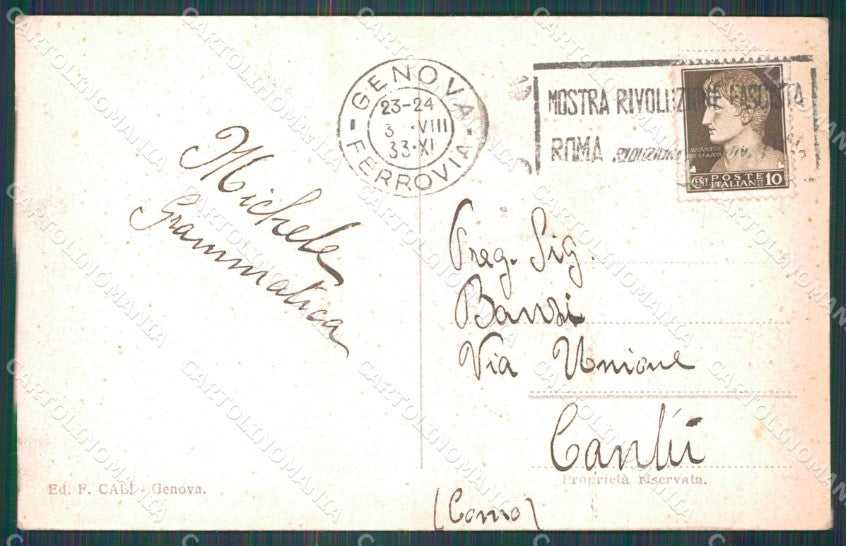 Genova Città Panorama da Villa Rosazza PIEGHINE cartolina WX3346 – retro