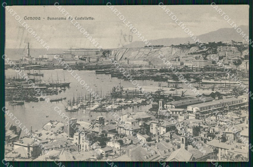 Genova Città Panorama da Castelletto cartolina WX3349 – fronte