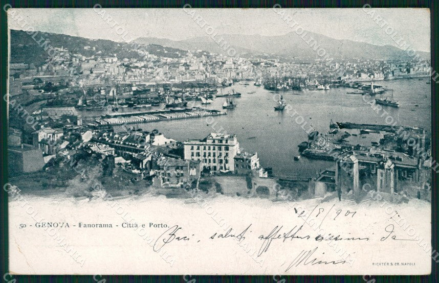 Genova Città Porto PIEGA cartolina WX3350 – fronte
