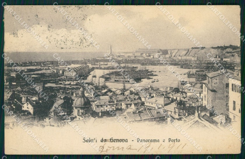 Genova Città Porto PIEGHINA cartolina WX3352 – fronte