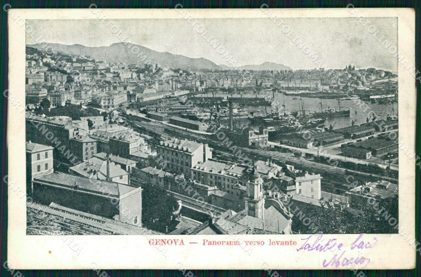 Genova Città Panorama verso Levante cartolina WX3355 – fronte