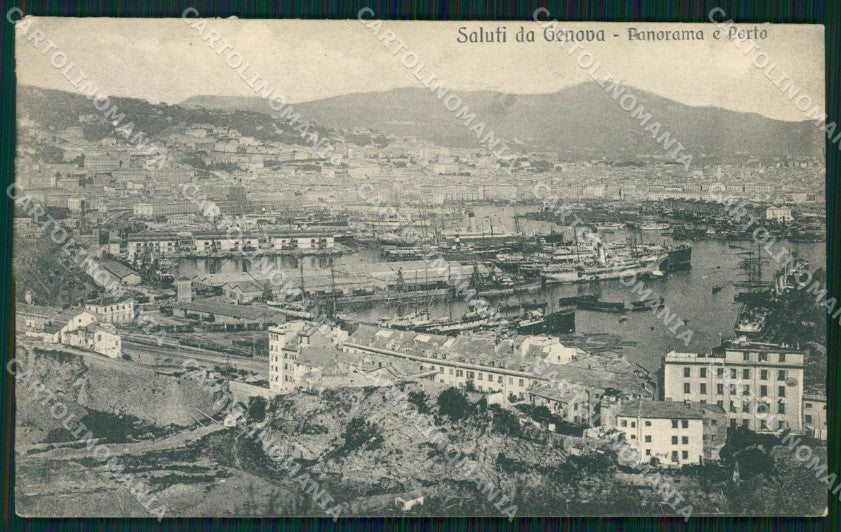 Genova Città Porto RIFILATA cartolina WX3367 – fronte