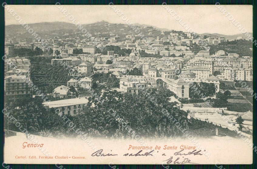 Genova Città Panorama da Santa Chiara cartolina WX3368 – fronte