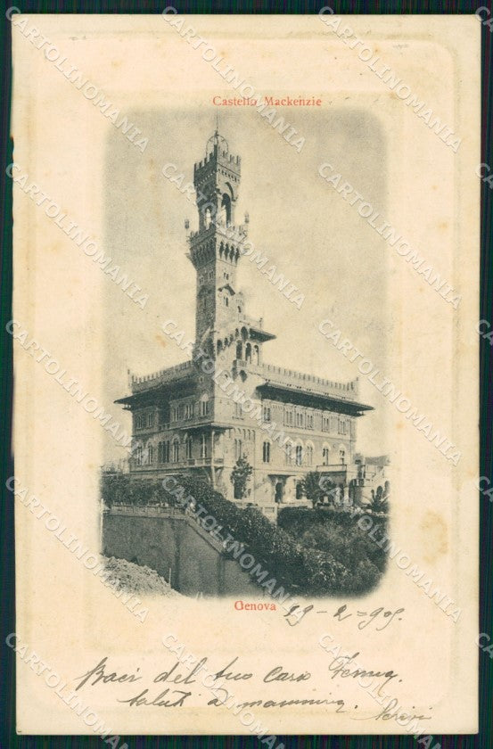Genova Città Castello Mackenzie cartolina WX3376 – fronte