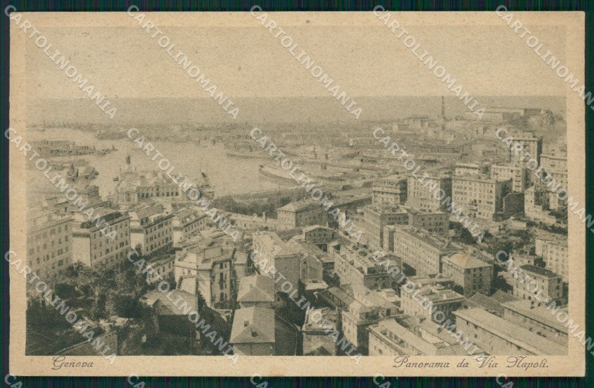 Genova Città Panorama da Via Napoli ABRASA cartolina WX3379 – fronte
