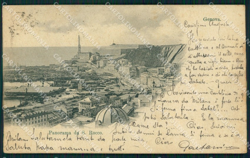 Genova Città Panorama da San Rocco cartolina WX3384 – fronte