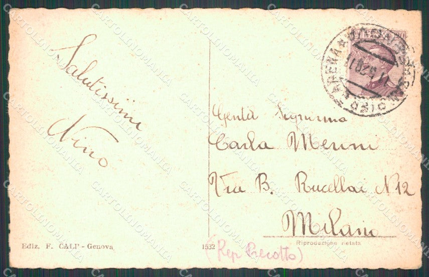 Genova Città Panorama da Villa Rosazza Navi cartolina WX3385 – retro