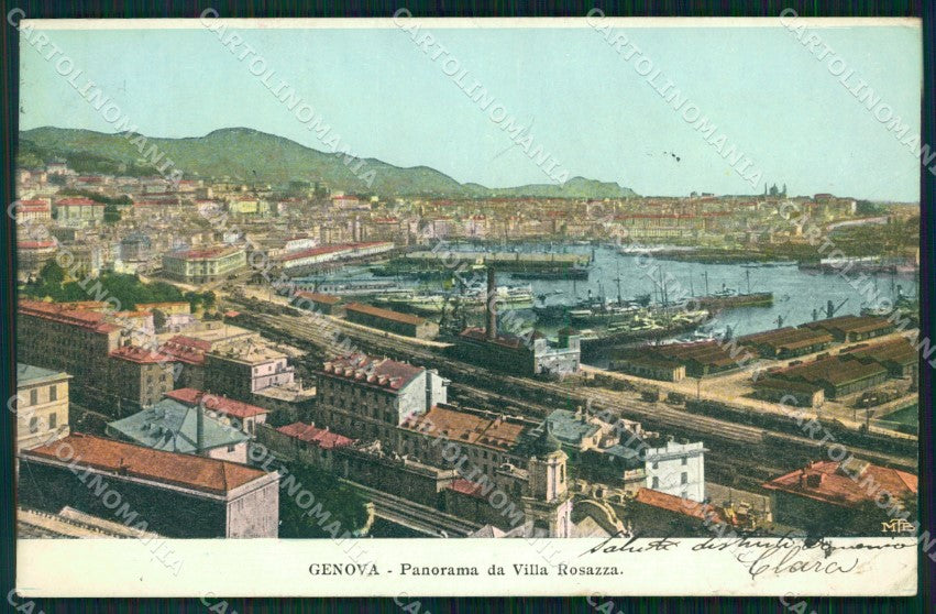 Genova Città Panorama da Villa Rosazza cartolina WX3388 – fronte