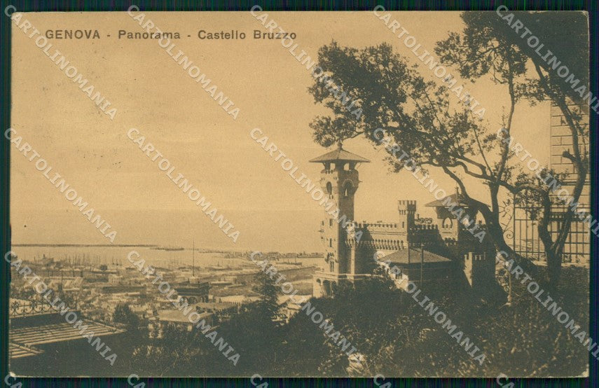 Genova Città Panorama Castello Bruzzo cartolina WX3394 – fronte