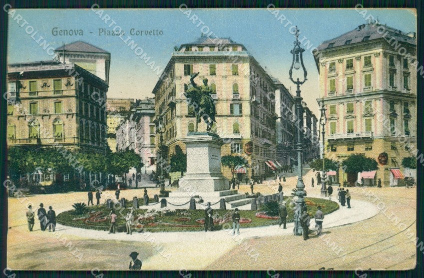 Genova Città Piazza Corvetto cartolina WX3399 – fronte