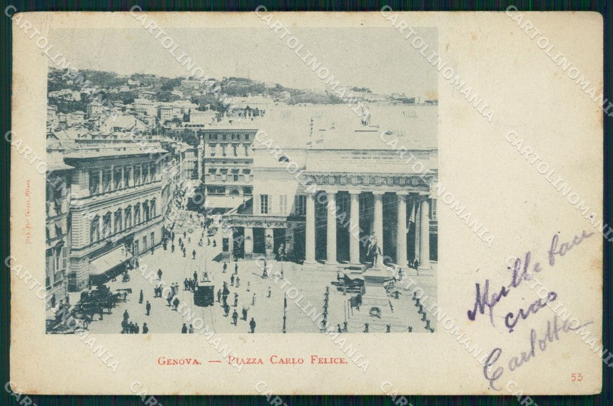 Genova Città Piazza Carlo Felice cartolina WX3403 – fronte