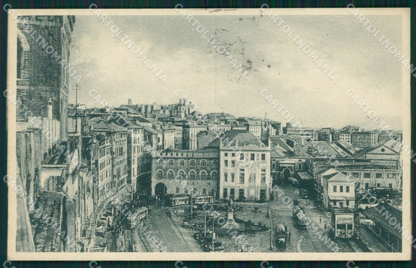 Genova Città Piazza Caricamento Tram cartolina WX3406 – fronte