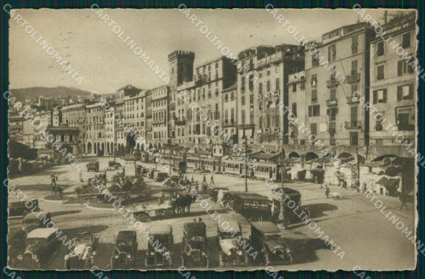 Genova Città Piazza Caricamento Tram Auto cartolina WX3409 – fronte