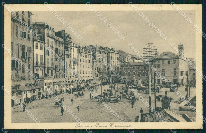 Genova Città Piazza Caricamento Carretti Tram cartolina WX3410 – fronte