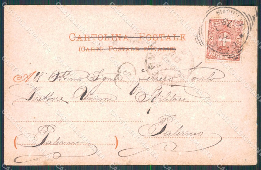 Genova Città Piazza Caricamento Carretti PIEGHINA MACCHIE cartolina WX3411 – retro