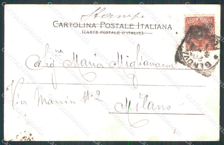 Genova Città Piazza Caricamento Carretti cartolina WX3412 – retro