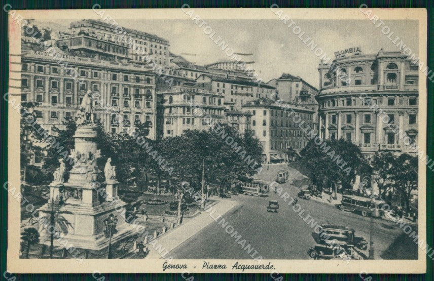 Genova Città Piazza Acquaverde Tram Auto cartolina WX3418 – fronte